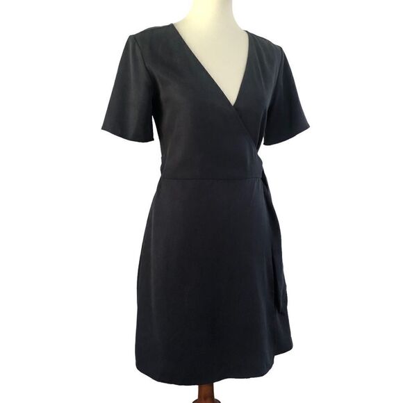 Vetta “The Short Wrap Dress” Tencel Black Size XS. NWT - Picture 8 of 12